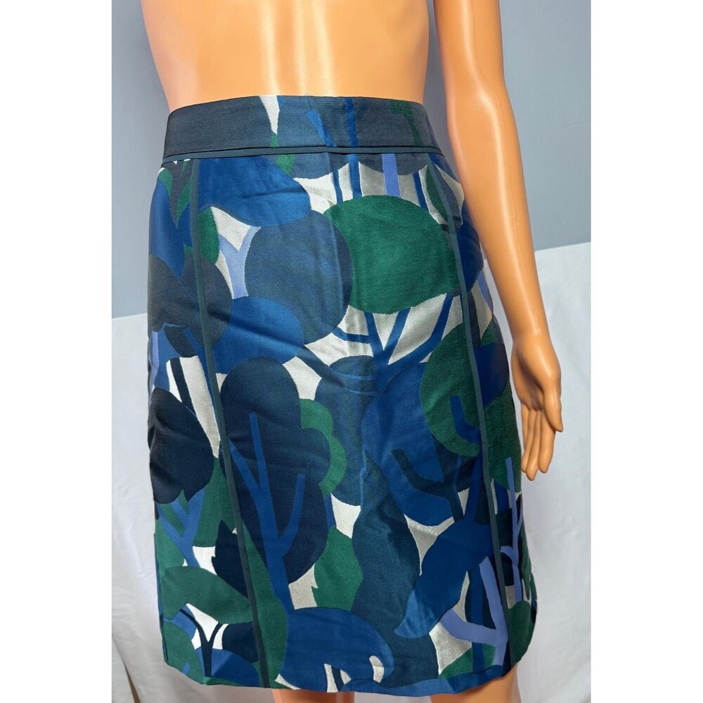 Ann Taylor Petite Skirt 10P NWT Green Blue Floral Jacquard Pencil Career Sheath.